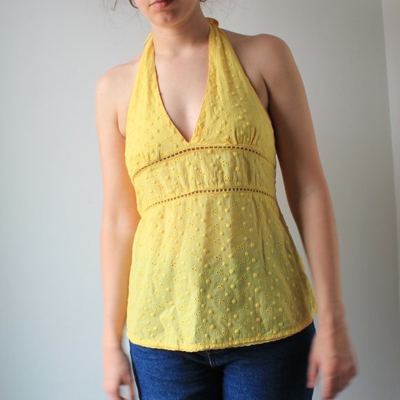 Pepe jeans yellow halter top - Picture 1 of 5